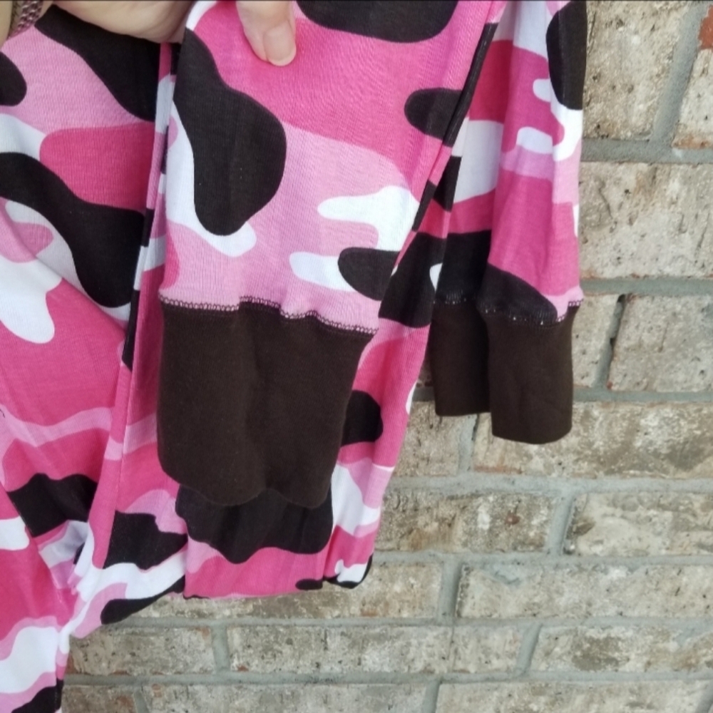VTGLAZY ONE Piece PINK CAMO Flapjack Long John Bottom Flap Pajamas PJs(Adult L) - Picture 7 of 9